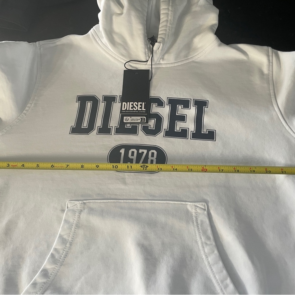 Diesel White Hoodie with Black Graphic - Picture 4 of 4
